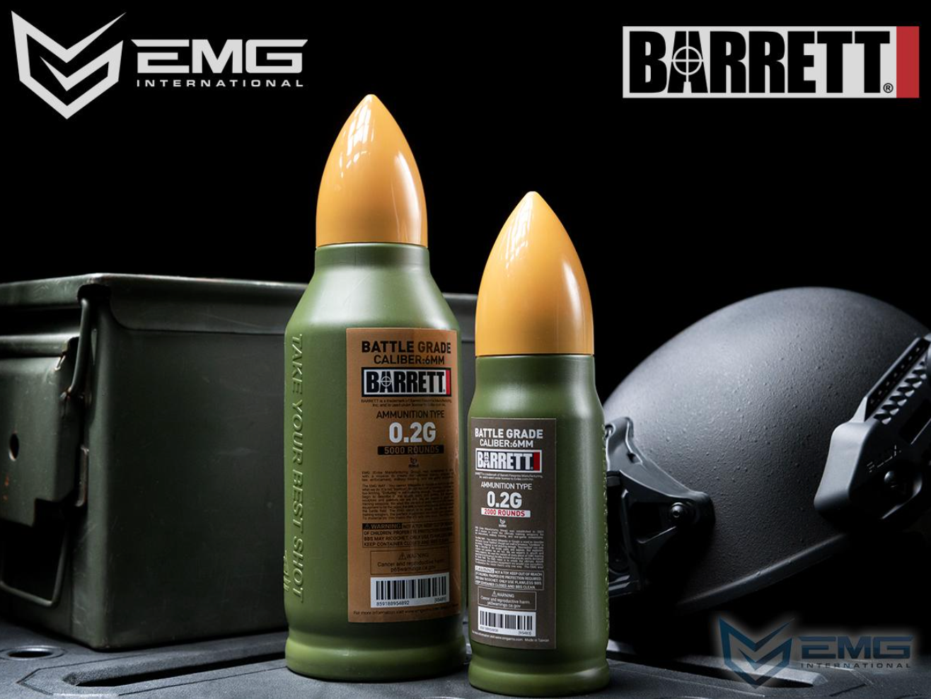 EMG Barrett Licensed Battle Grade 6mm Airsoft BBs (Type: 0.25g / 2000rd) EMG Barrett Licensed Battle Grade 6mm Airsoft BBs (Type: 0.25g / 2000rd)